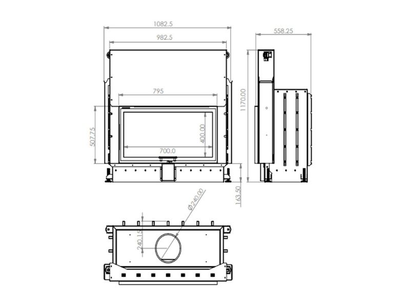 A.Caminetti Flat 75x50 Eco tehnički crtež